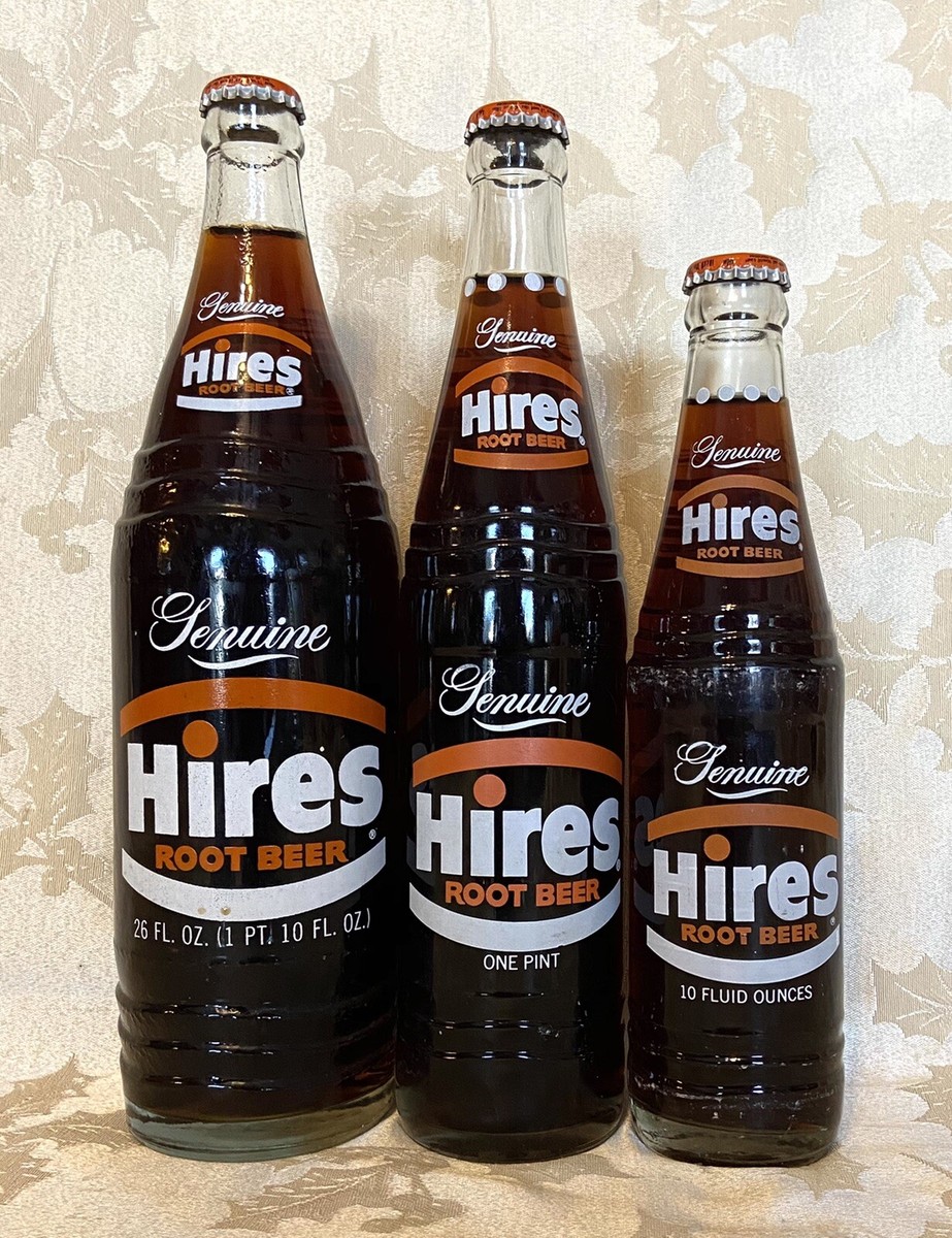 3 bottles of hires root beer