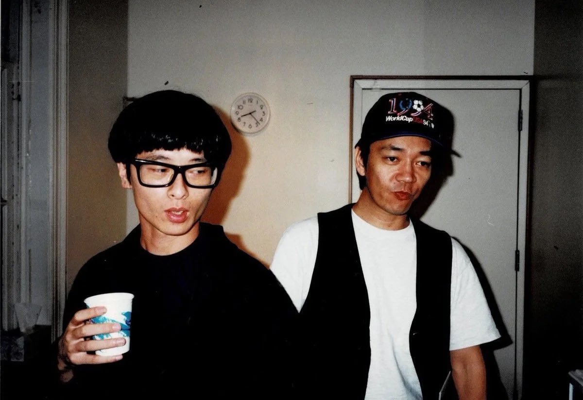 Towa Tei and Ryuichi Sakamoto in a room together